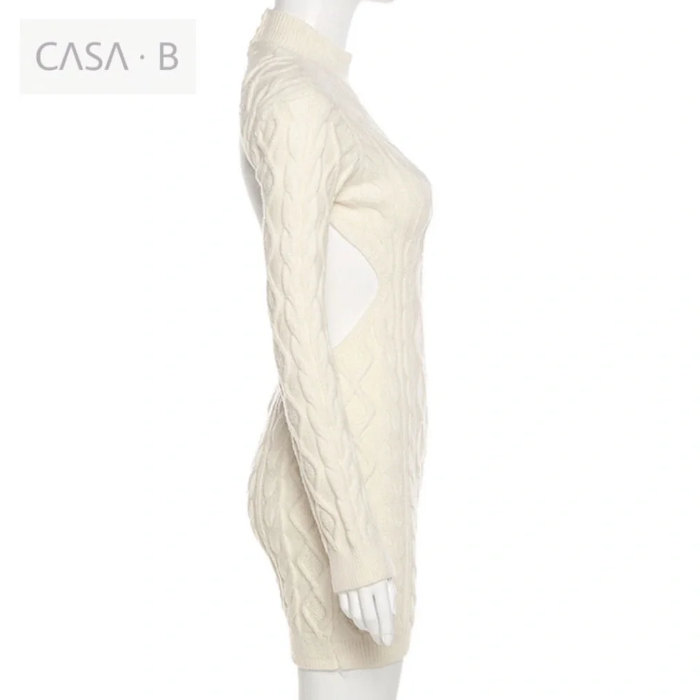 CASA B | Miranda Cable Knit Backless Sweater Dress - Picture 10 of 15